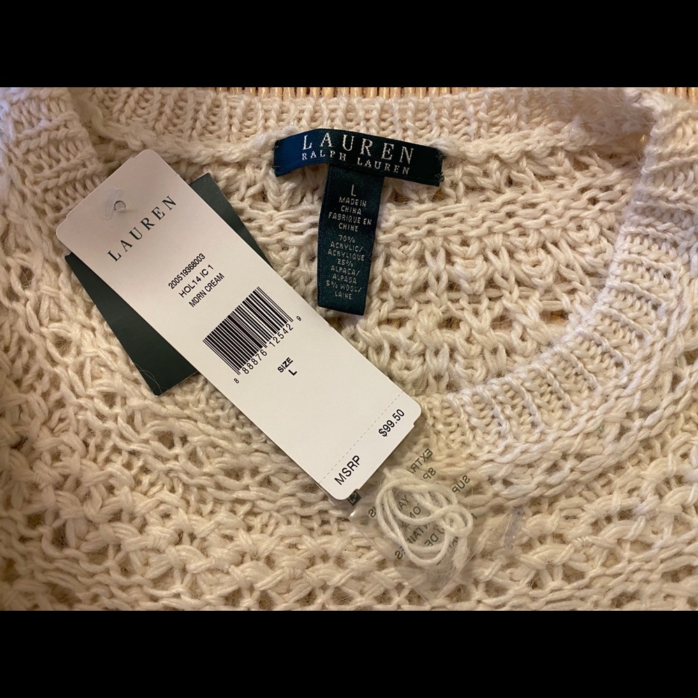 Lauren Winter white sweater NWT - Picture 3 of 3